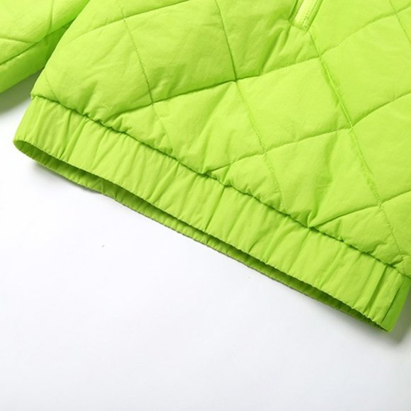 Women Sportswear: Neon Green Winter Bomber jacket - Picture 8 of 9